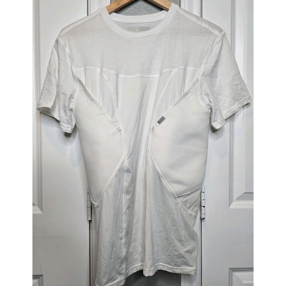 5.11 Tactical Concealed Carry Tee Shirt Mens Large White Short Sleeve